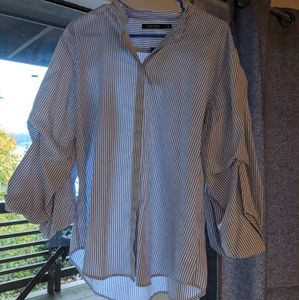 Ralph Lauren Striped Shirt with Gathered Sleeves